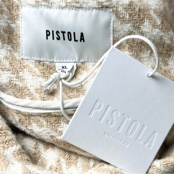 NWT REVOLVE X PISTOLA Houndstooth Wool Blend Oversized Button Up Shirt Jacket XL - Picture 10 of 13